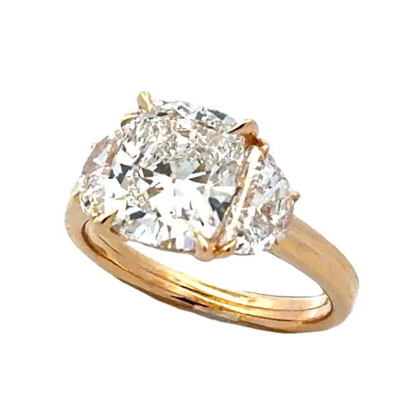Lab Grown Cushion Cut Diamond Three Stone Ring 4.30ct. IGI Certified Classic Creations In Diamonds & Gold Venice, FL