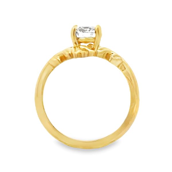 Lab Grown Round Brilliant Diamond Leaf Motif Solitaire Ring 1.00 CT Image 4 Classic Creations In Diamonds & Gold Venice, FL