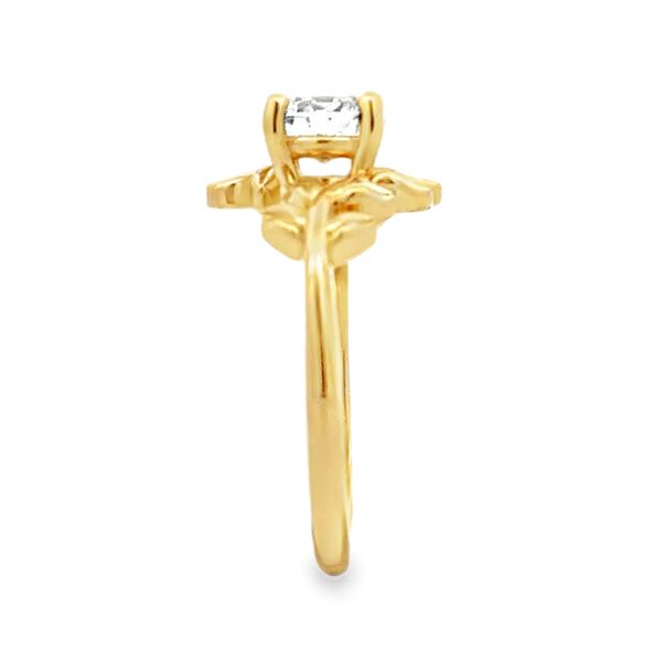 Lab Grown Round Brilliant Diamond Leaf Motif Solitaire Ring 1.00 CT Image 5 Classic Creations In Diamonds & Gold Venice, FL