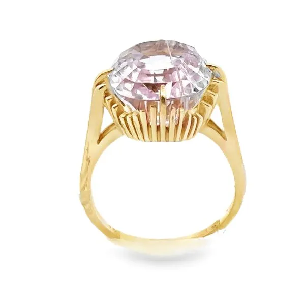 14K Yellow Gold Kunzite Cushion Ring Classic Creations In Diamonds & Gold Venice, FL