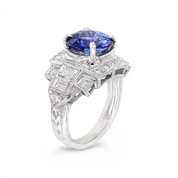 18K White Gold Sapphire Ring Image 2 Classic Creations In Diamonds & Gold Venice, FL