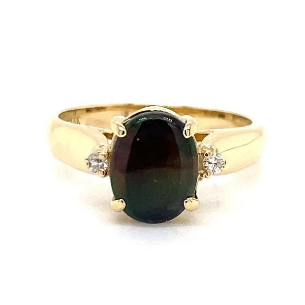 14K Yellow Gold Ammolite & Diamond Ring Classic Creations In Diamonds & Gold Venice, FL