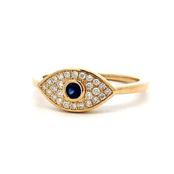 18K Sapphire & Diamond Evil Eye Ring Classic Creations In Diamonds & Gold Venice, FL