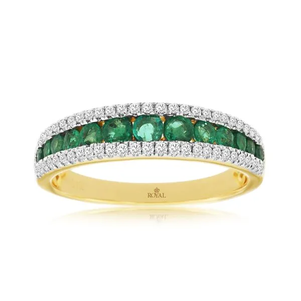 14K Yellow Gold Emerald & Diamond Band Classic Creations In Diamonds & Gold Venice, FL
