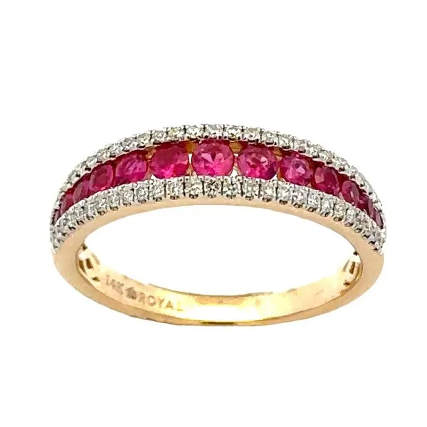Ruby & Micro Pave' Diamond Band Image 2 Classic Creations In Diamonds & Gold Venice, FL