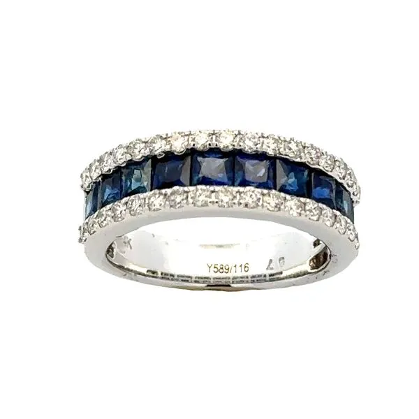 Invisibly Set Sapphire & Pave' Dia Band Classic Creations In Diamonds & Gold Venice, FL