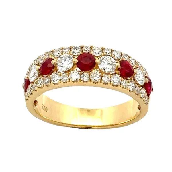 18K Yellow Gold Ruby & Diamond Band Classic Creations In Diamonds & Gold Venice, FL