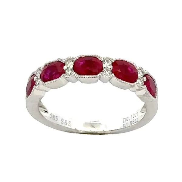 5 Oval Ruby & Diamond Band Classic Creations In Diamonds & Gold Venice, FL