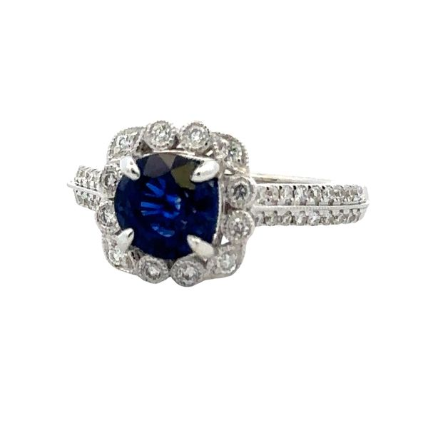 2.0ct. Sapphire & Diamond Halo  Ring Classic Creations In Diamonds & Gold Venice, FL