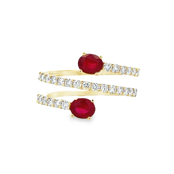 Ruby & Diamond 3 Row Bypass Ring Classic Creations In Diamonds & Gold Venice, FL