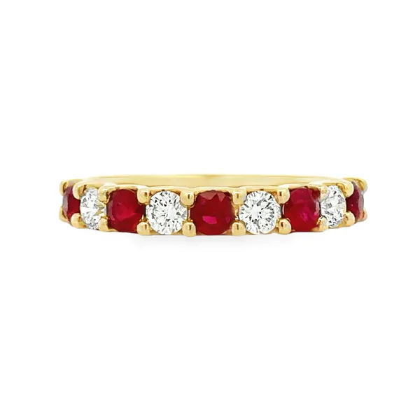 Ruby & Diamond Shared Prong Band Classic Creations In Diamonds & Gold Venice, FL