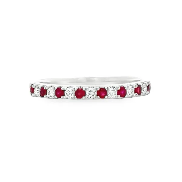 Ruby & Diamond Shared Prong Band Classic Creations In Diamonds & Gold Venice, FL