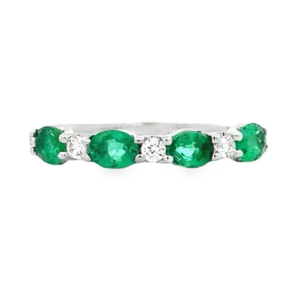 Colombian Emerald Oval & RBC Diamond Shared Prong Band Classic Creations In Diamonds & Gold Venice, FL