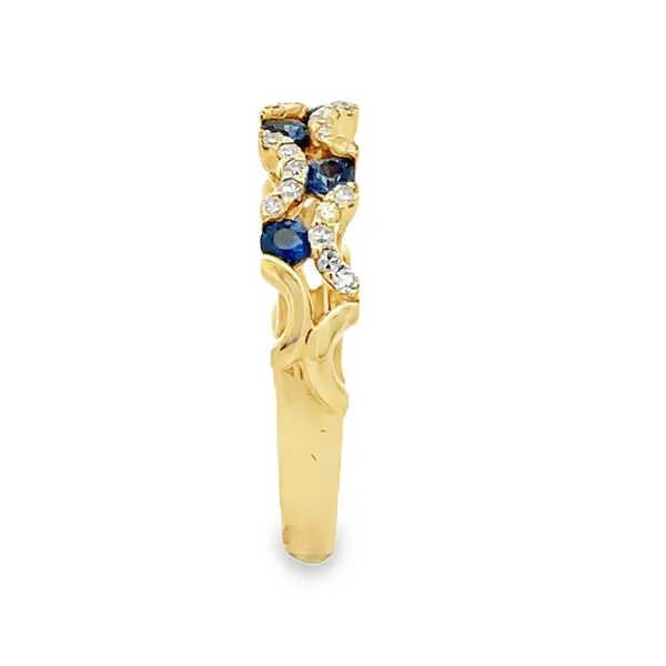 14KY Sapphire & Diamond Twist Shank Band Image 2 Classic Creations In Diamonds & Gold Venice, FL