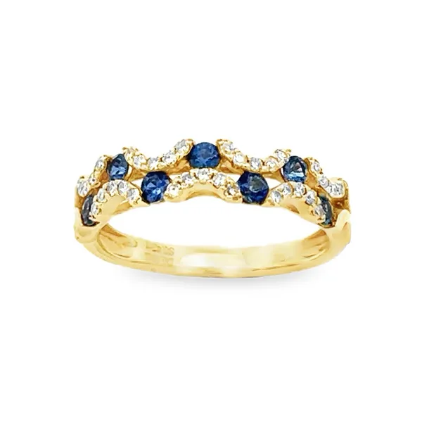 14KY Sapphire & Diamond Twist Shank Band Classic Creations In Diamonds & Gold Venice, FL