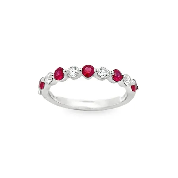 14KW Ruby & Diamond Shared Prong Band Classic Creations In Diamonds & Gold Venice, FL
