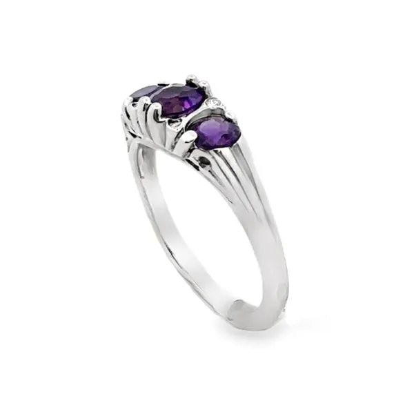 14K White Gold Amethyst And Diamond Ring Image 2 Classic Creations In Diamonds & Gold Venice, FL