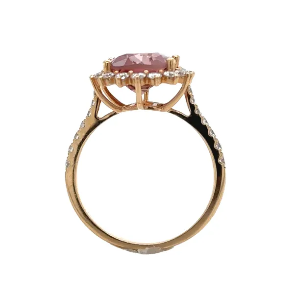 18K Rose Gold Cushion Cut 4.0ct. Tourmaline And Diamond Halo Ring Image 3 Classic Creations In Diamonds & Gold Venice, FL