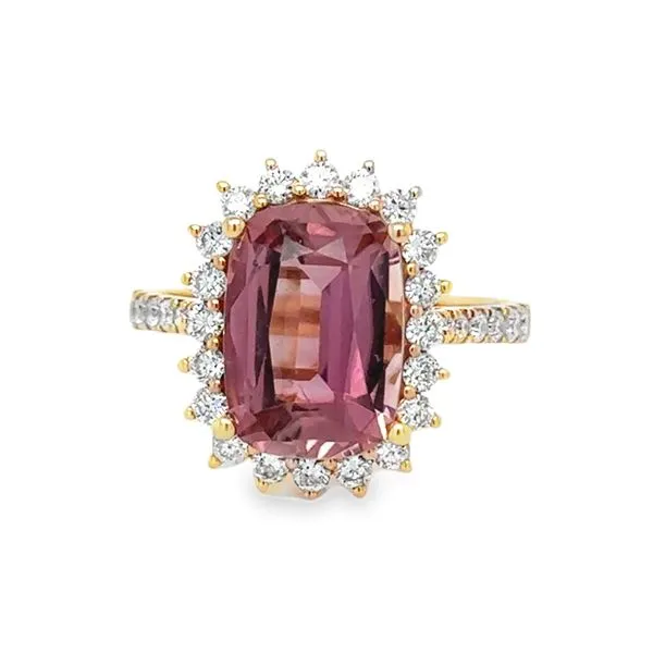 18K Rose Gold Cushion Cut 4.0ct. Tourmaline And Diamond Halo Ring Classic Creations In Diamonds & Gold Venice, FL