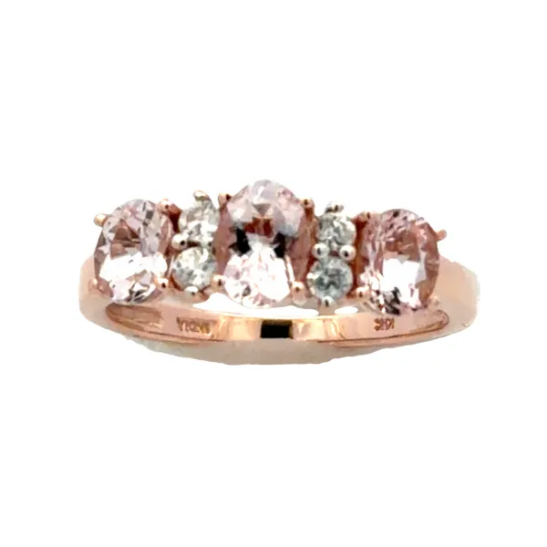 10K Rose Gold Morganite and White Sapphire Ring – 1.10ct Morganite Classic Creations In Diamonds & Gold Venice, FL