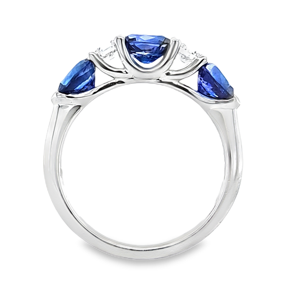 18K White Gold Sapphire and Diamond Band | Oval & Pear 2.03ct Image 3 Classic Creations In Diamonds & Gold Venice, FL