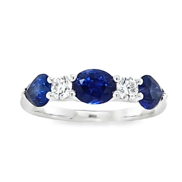 18K White Gold Sapphire and Diamond Band | Oval & Pear 2.03ct Classic Creations In Diamonds & Gold Venice, FL