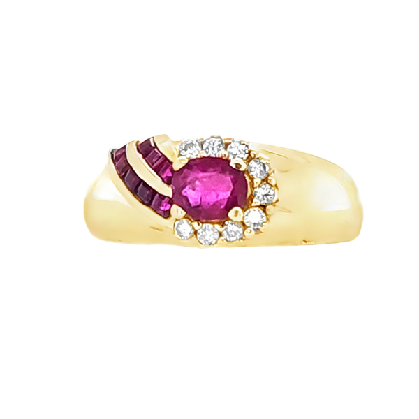 14K Yellow Gold Ruby and Diamond Ring 0.63 CT Ruby Classic Creations In Diamonds & Gold Venice, FL
