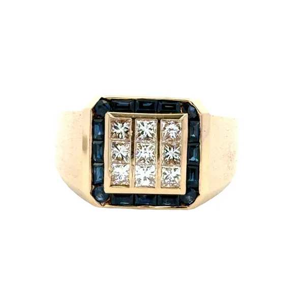 14K Yellow Gold Square Top Sapphire and Diamond Channel Set Ring – 0.72ct Sapphire, 1.00ct Diamond TW Classic Creations In Diamonds & Gold Venice, FL