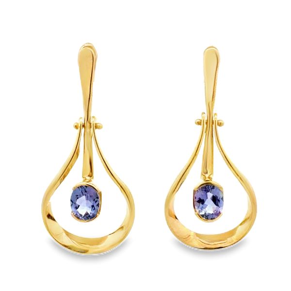 14K Yellow Gold Tanzanite Door Knocker Earrings – 0.75 CTW Classic Creations In Diamonds & Gold Venice, FL