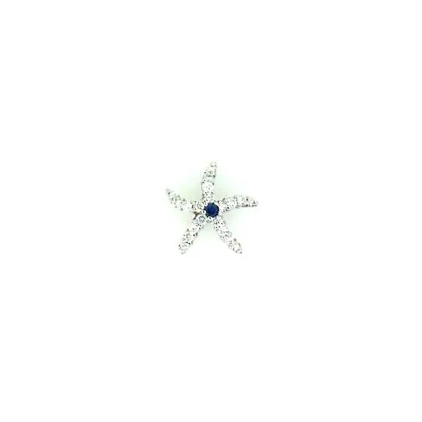 14K White Gold Sapphire And & Diamond Dancing Starfish Pendant Classic Creations In Diamonds & Gold Venice, FL