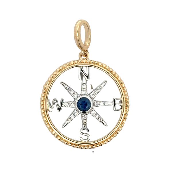 Cut Out Sapphire & Diamond Compass Classic Creations In Diamonds & Gold Venice, FL