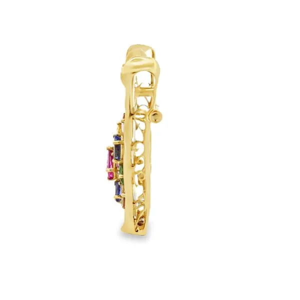 18KY 8.55ct. TW Multi Color Sapphire & Diamond Pendant Brooch Image 2 Classic Creations In Diamonds & Gold Venice, FL