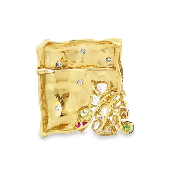 18KY 8.55ct. TW Multi Color Sapphire & Diamond Pendant Brooch Image 3 Classic Creations In Diamonds & Gold Venice, FL