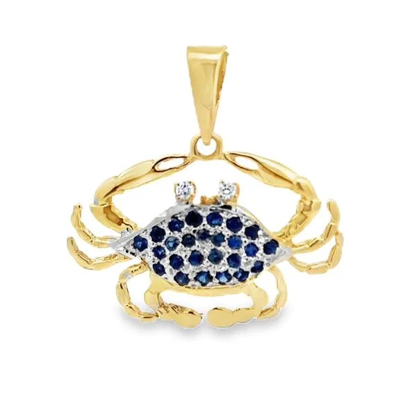 14KY Pavè Sapphire & Diamond Crab Pendant Classic Creations In Diamonds & Gold Venice, FL