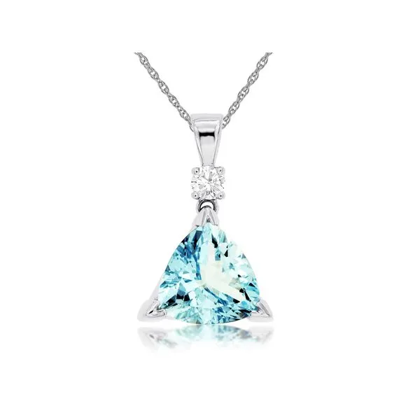 White Gold Trillian Aquamarine & Diamond Pendant Classic Creations In Diamonds & Gold Venice, FL