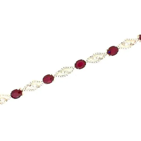 14K White Gold Ruby And Diamond Bracelet similar item image
