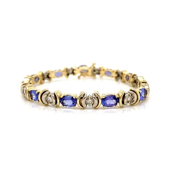 14K White And Yellow Gold Oval Tanzanite And Diamond Bracelet Classic Creations In Diamonds & Gold Venice, FL