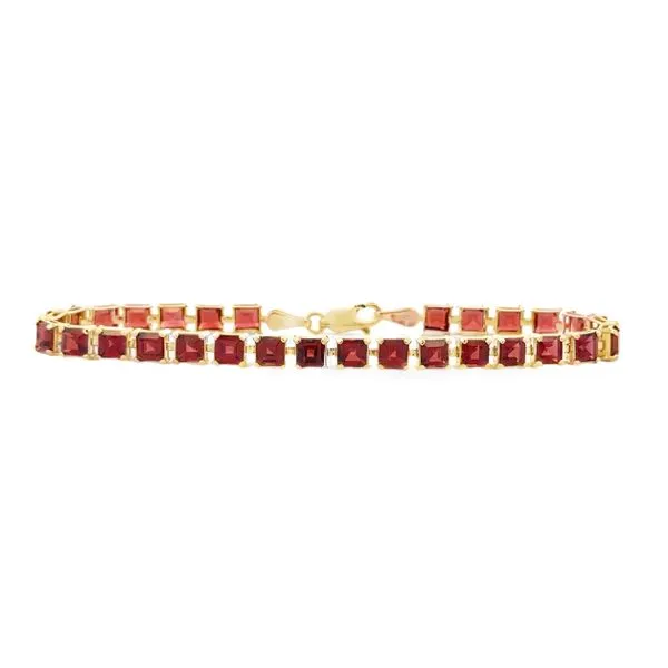 14.50ct. Step Cut Garnet Line Bracelet Classic Creations In Diamonds & Gold Venice, FL
