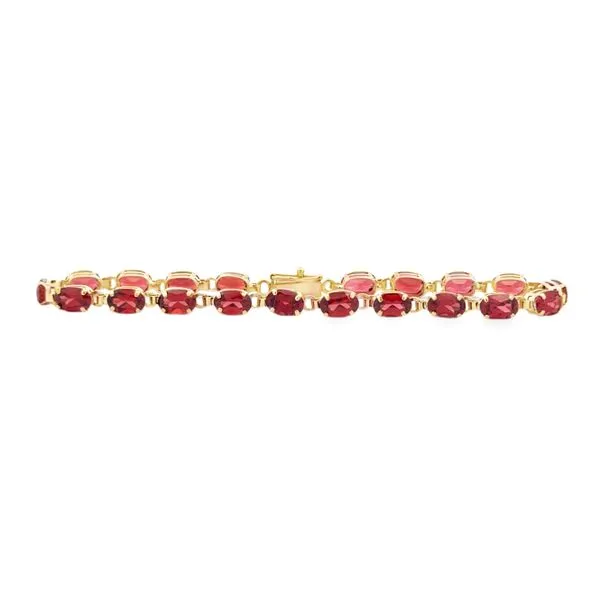 11.0ct. OVal Garnet Line Bracelet Classic Creations In Diamonds & Gold Venice, FL