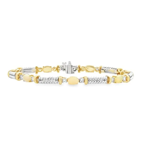 Opal & Diamond Bracelet Classic Creations In Diamonds & Gold Venice, FL