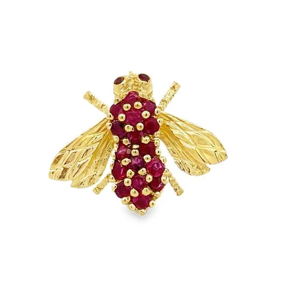 18K Yellow Gold Ruby Fly Brooch Classic Creations In Diamonds & Gold Venice, FL
