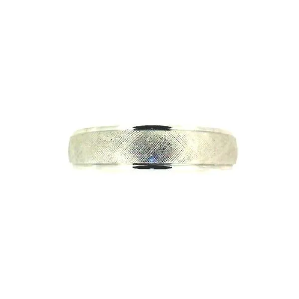 Men's 14K White Gold Florentine Center Polished Edge Band Classic Creations In Diamonds & Gold Venice, FL