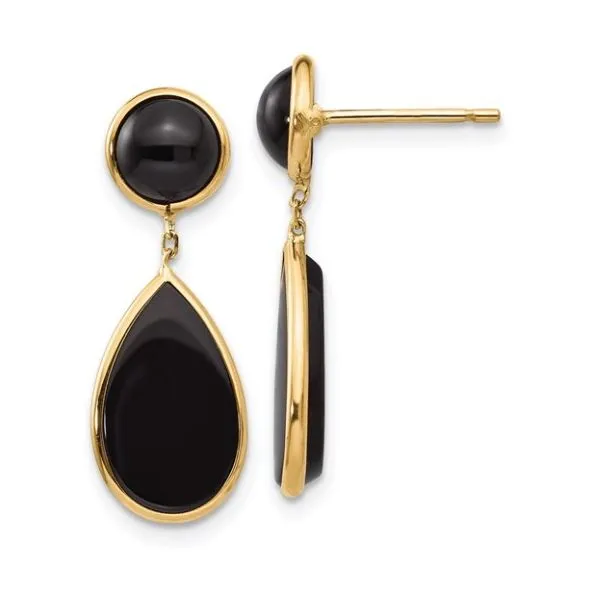 14K Onyx Dangle Post Earrings Classic Creations In Diamonds & Gold Venice, FL