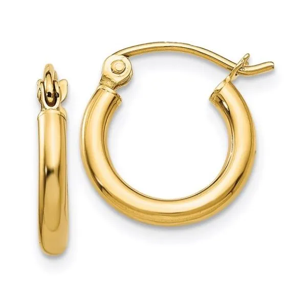 14K Yellow Gold Hoop Earrings Classic Creations In Diamonds & Gold Venice, FL