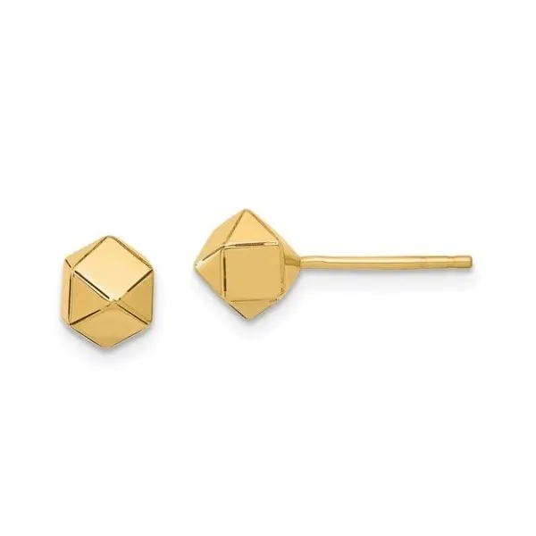 14K Geometric Stud Earrings Classic Creations In Diamonds & Gold Venice, FL