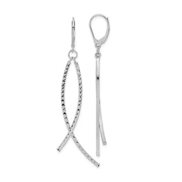 14K Diamond Cut Dangle Earrings Classic Creations In Diamonds & Gold Venice, FL