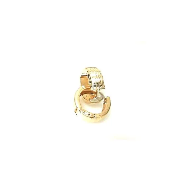 14K Yellow Gold Textured Huggie Hoop Earrings Classic Creations In Diamonds & Gold Venice, FL