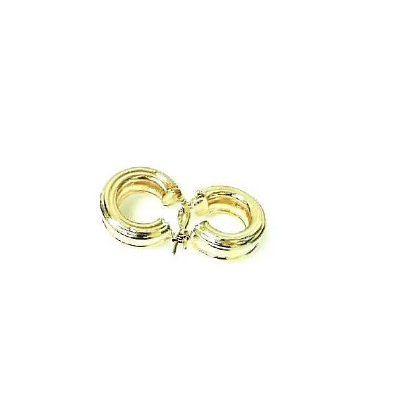 14K Yellow Gold Hoop Earrings Classic Creations In Diamonds & Gold Venice, FL