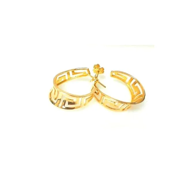 14K Yellow Gold Oval Die-Cut Hoop Earrings Classic Creations In Diamonds & Gold Venice, FL