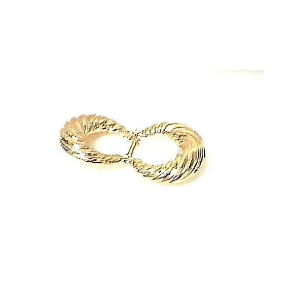 14K Yellow Gold Scallop Puff Hoop Earrings Classic Creations In Diamonds & Gold Venice, FL